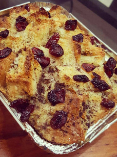 A picture of Orange Cranberries Bread Pudding.