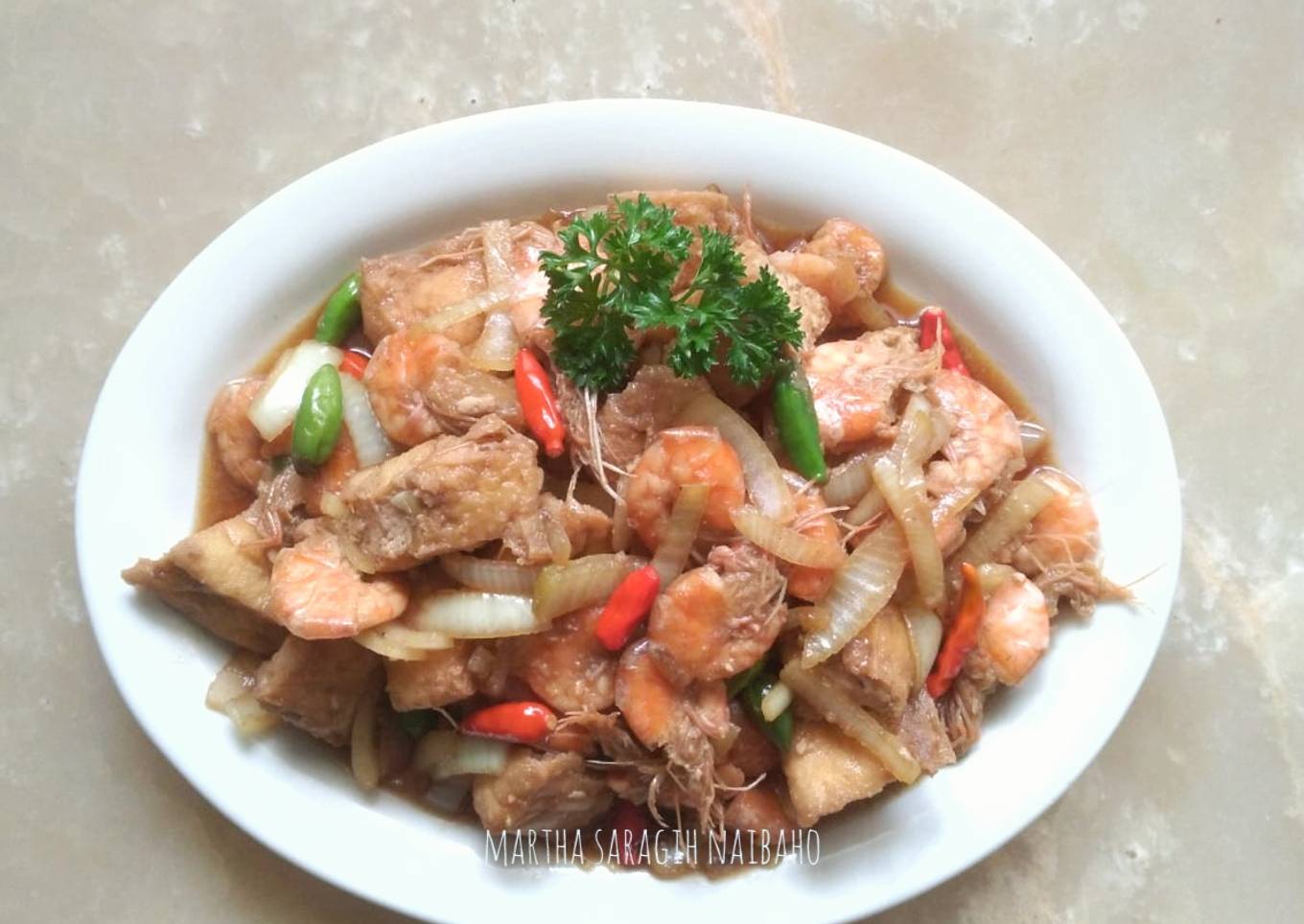 Udang Tahu Saus Tiram
