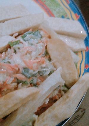 A picture of Fried Yam and coslow.
