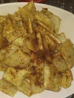 A picture of Kuli kuli fried yam.