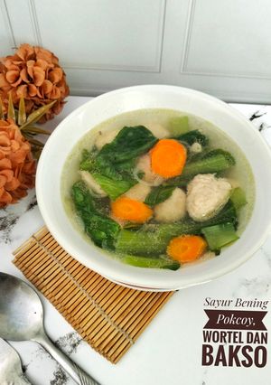 Foto resep Sayur Bening Pokcoy Wortel dan Bakso