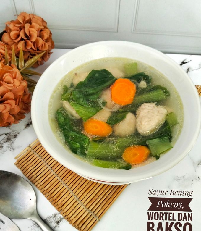 Foto resep Sayur Bening Pokcoy Wortel dan Bakso