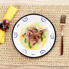 A picture of Shrimp Aguachile.