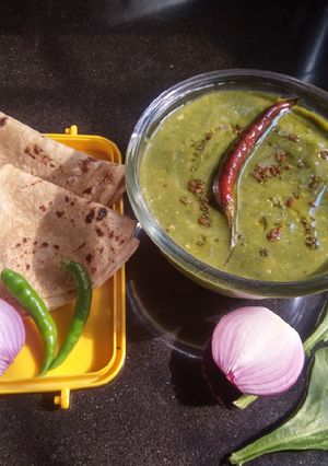 A picture of Palaka chi pattal bhaji.