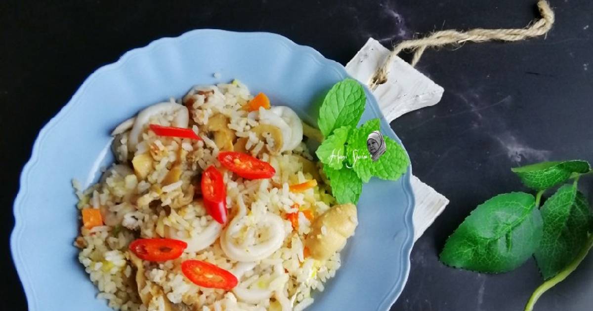 Resipi Nasi Goreng Sotong Cendawan Oleh Hani Shaimi Cookpad