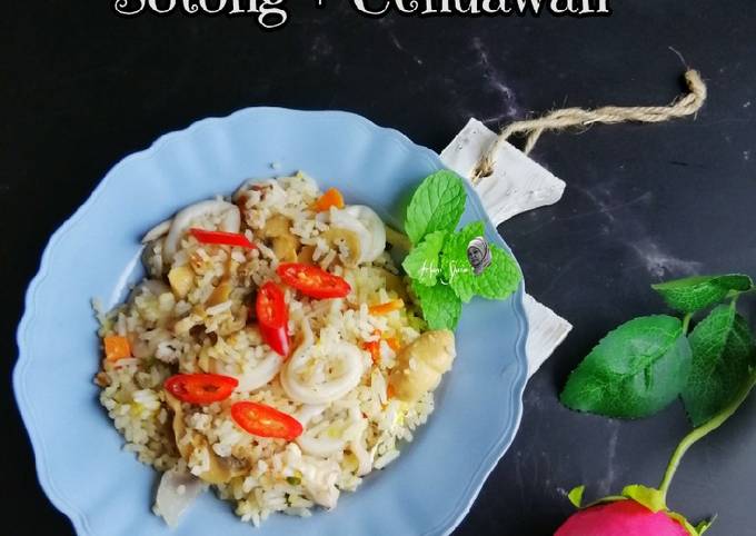 Cara Memasak Nasi Goreng Sotong Amp Cendawan Sedap 9 Bahan Resepi Populer