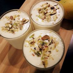 A picture of Mango lassi👉 summer special refreshing drinks.