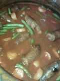 Longaniza con ejotes y zanahorias en huajillo