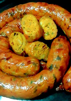 รูปของ ไส้อั่วไก่ (แบบอบ) Sai Au (Northern Thai Spicy Sausage)