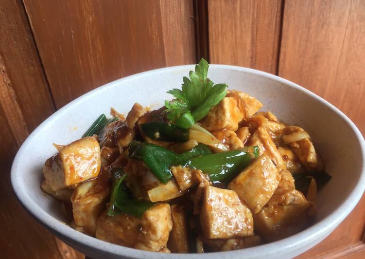 Tahu telur saus teriyaki