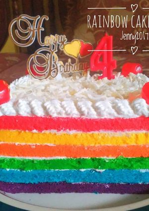 Foto resep Birthday Cake base Rainbow Kukus Ny. Liem