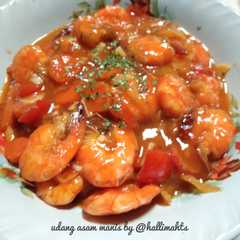 A picture of Udang asam manis tabur parsley #reseppertamaku.