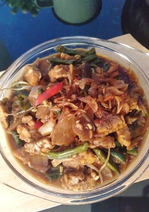 Foto resep Tumis kacang panjang, tempe dan bakso