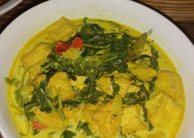 Resep Gulai daun ubi campur tahu Anti Gagal