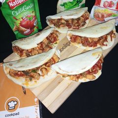 A picture of Chicken pita bread sandwich.