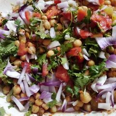 A picture of White Chana Chat with Homemade Masala.