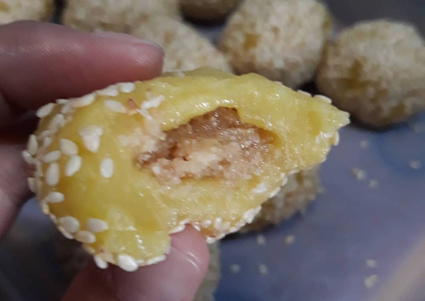 Resep Mochi wijen isi kacang ??