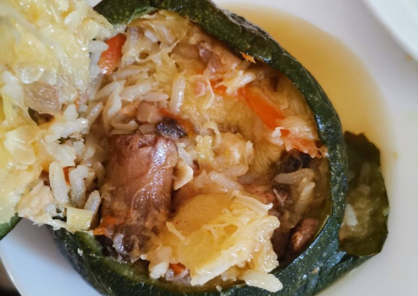 Zapallito Italiano Relleno con Arroz