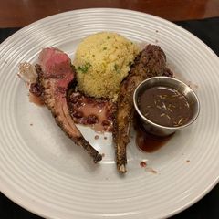 A picture of Lamb with a Red Wine Sauce.