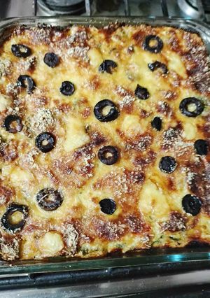 Una foto de Pastel de Zapallo Italiano-Verduras Salteadas 😋