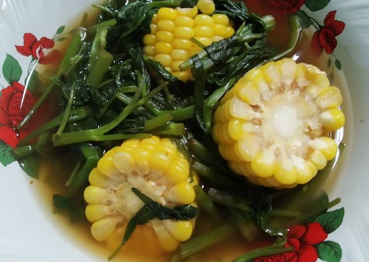 Langkah membuat 173. Asem Kangkung dan Jagung mantap