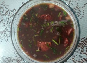 Una foto de Frijoles puercos o con embutidos