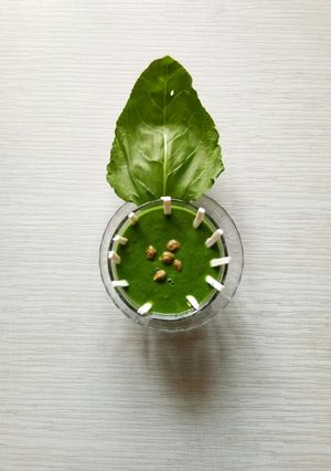 A picture of Green chane and Spinach soup.