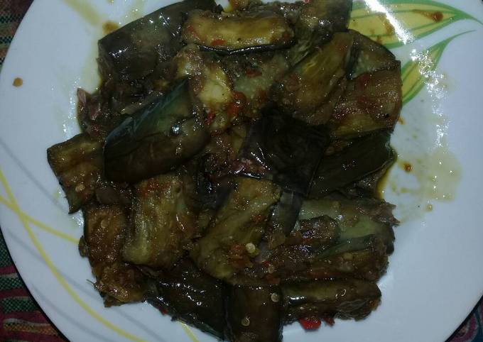 Cara gampang buat Sambal Terong Ungu  sedap