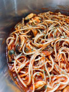 Una foto de Espaguetis con mejillones