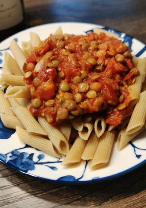 A picture of Lentil pasta.