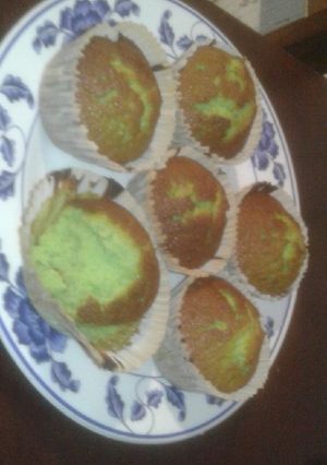Una foto de Muffins verdes de vainilla