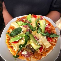A picture of Halloumi & Bacon Pizza.