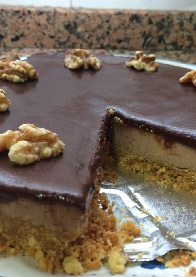 Una foto de Tarta de chocolate philadelphia fría 👩🏼‍🍳