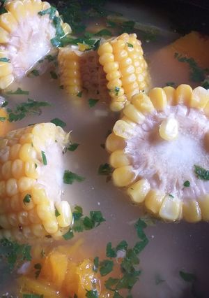 Una foto de Cazuela de pollo tradicional chilena