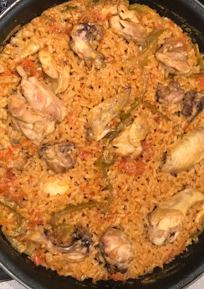 Una foto de Paella