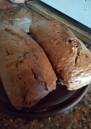 Una foto de Budín de naranja chocolate y nuez