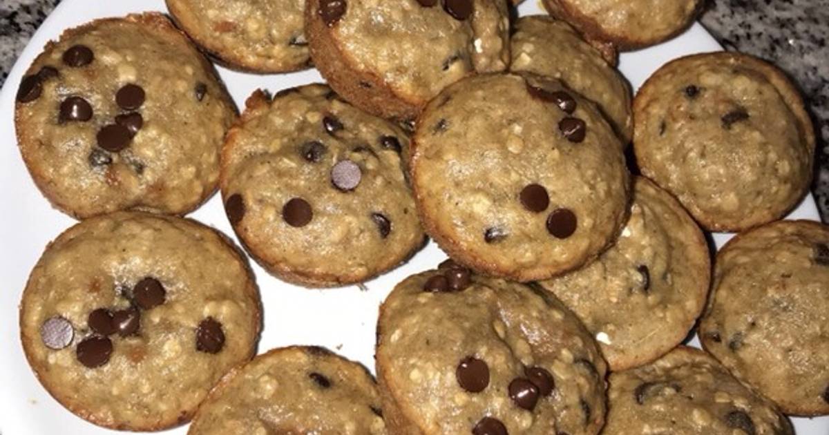 Muffins de banana, avena, nueces y chips de chocolate Receta de Melva 💫