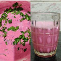 A picture of Beetroot curd/lassi.