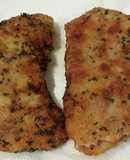 Cachopo de setas, queso y pimientos del piquillo