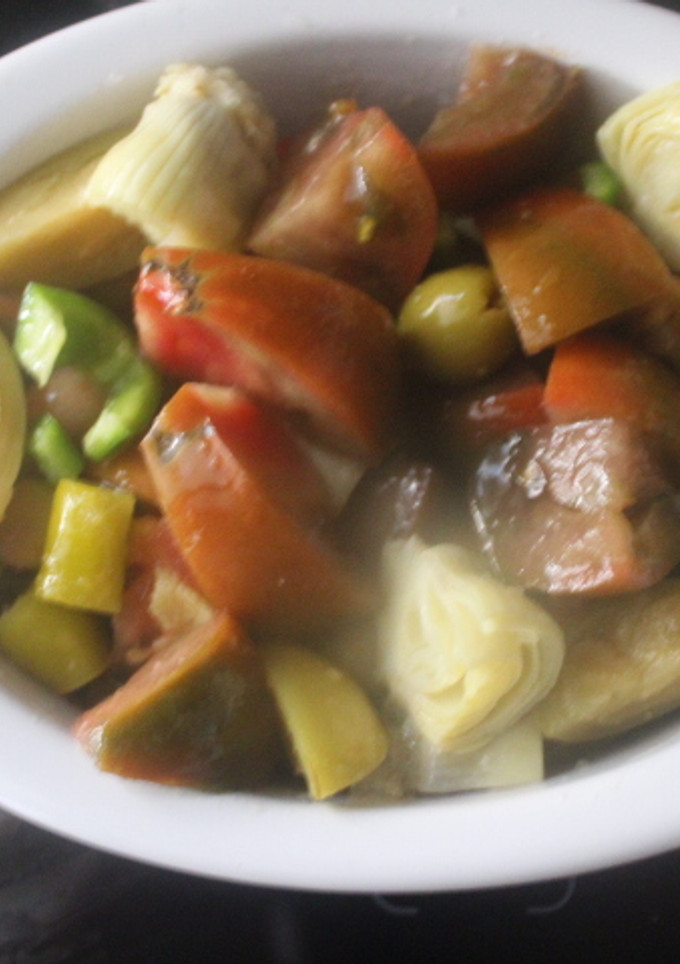 Una foto de Ensalada de berenjenas de Almagro y alcachofas