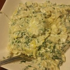 A picture of Spinach Artichoke Dip Pasta.