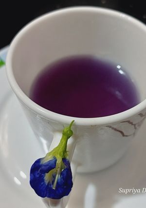 A picture of Butterfly pea flower masala tea (gokarna or aparajita).
