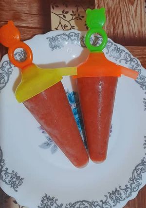 عکسی از دستور بستنی یخی شلیل و آلو😋 با ۳ قلم