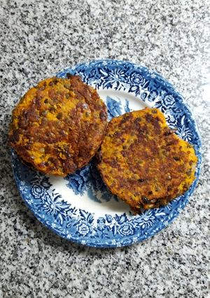 Una foto de Hamburguesas de lentejas y zapallo