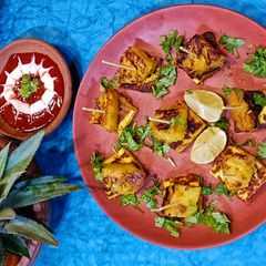 A picture of Barbeque Paneer Pineapple.