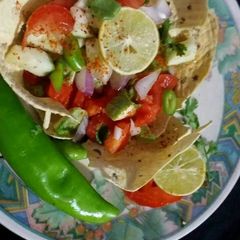 A picture of Papad katori chat.