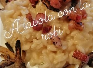 Foto di Risotto con Cipolla di Breme guanciale e chips di cipolla