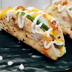 A picture of Leftover chapati tacos.