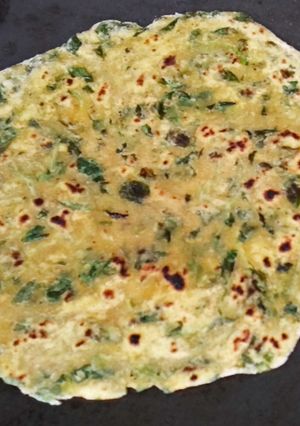 A picture of Methi leaves paratha.