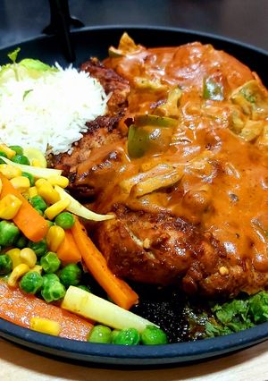 A picture of Spicy chicken steak.